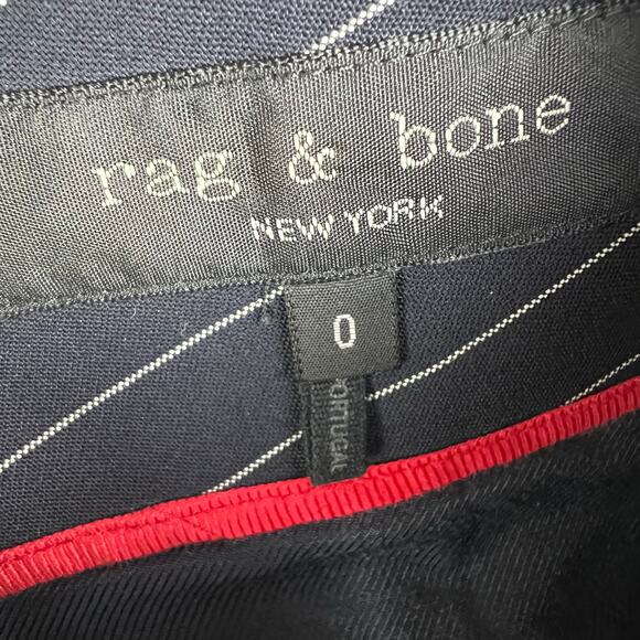 Rag & Bone Jess Wool Navy Pinstripe Shorts w Red Side Stripe Women’s SZ 0 EUC - Picture 3 of 7